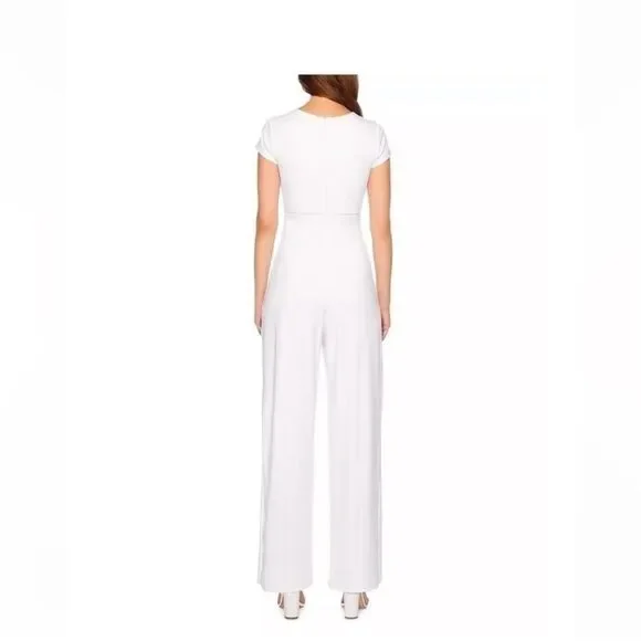 Susana Monaco Reverse Sweetheart Front Cutout Wide LegJumpsuit
